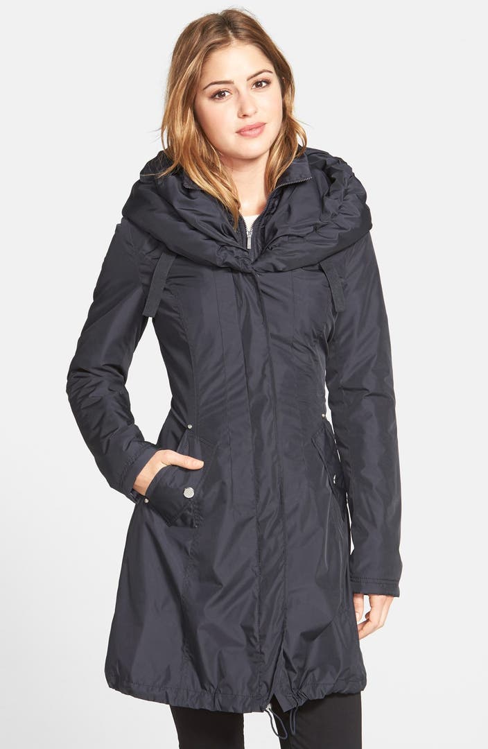 Laundry by Shelli Segal Pillow Collar Raincoat with Detachable Quilted ...