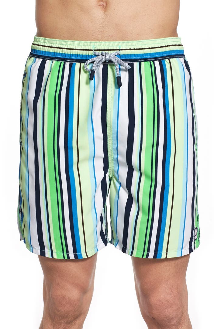 Tom & Teddy Stripe Print Swim Trunks | Nordstrom