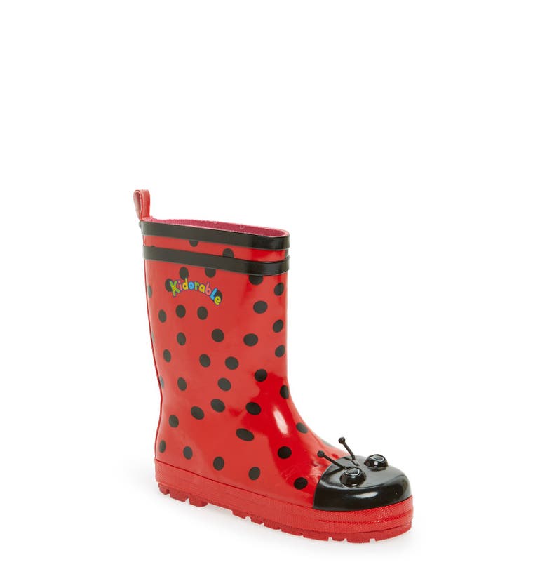 Kidorable 'Ladybug' Waterproof Rain Boot (Walker, Toddler & Little Kid ...