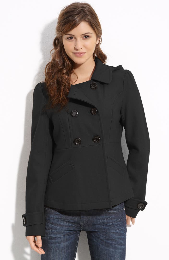 Tulle 'Kate' Double Breasted Peacoat (Juniors) | Nordstrom