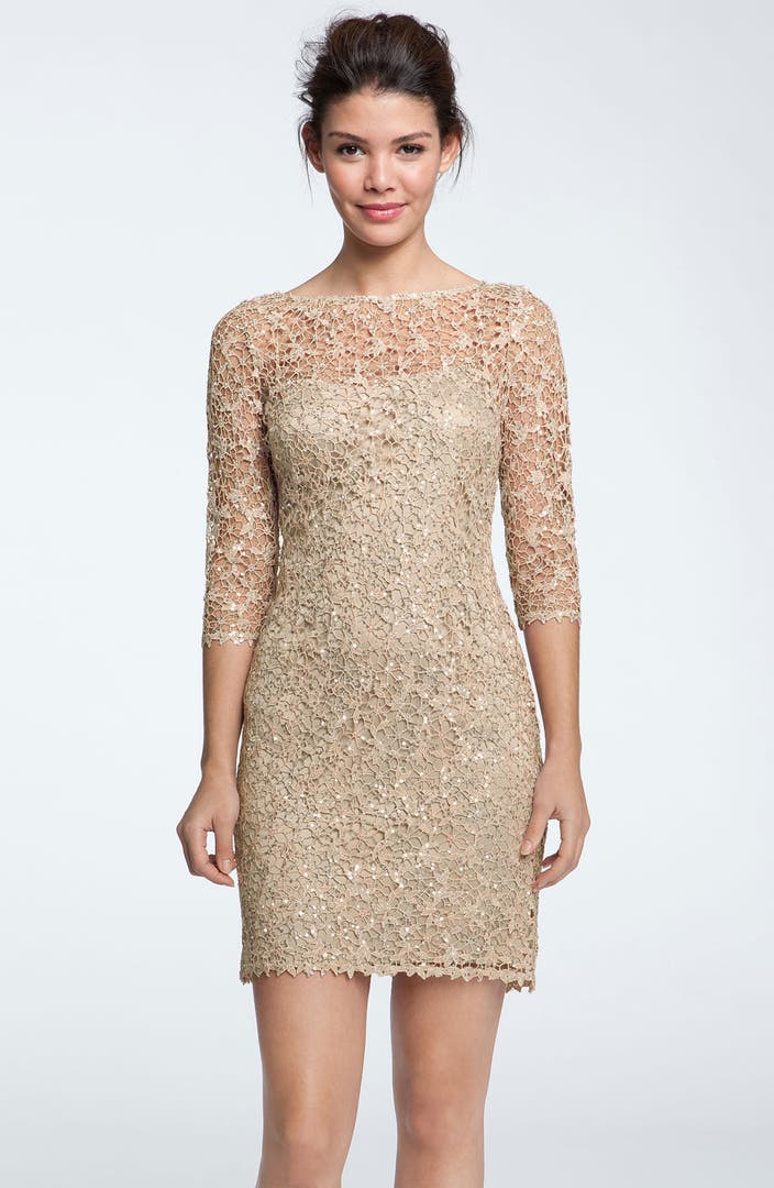 Kay Unger Sequin & Lace Sheath Dress | Nordstrom