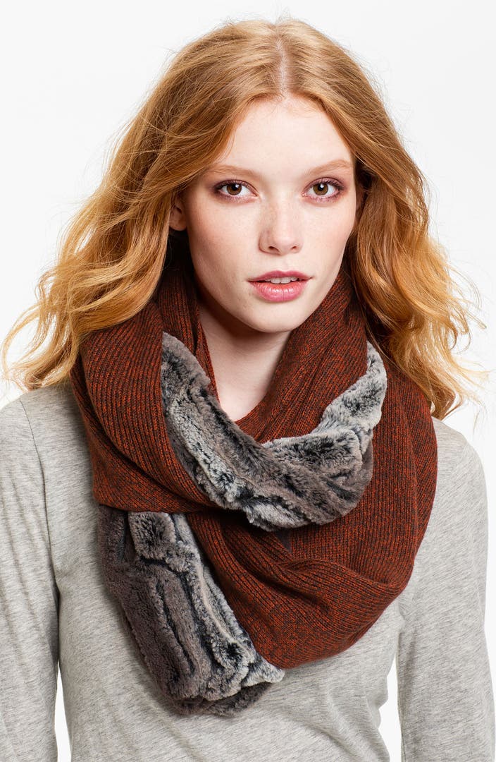 Collection XIIX 'Piper' Faux Fur & Marled Knit Infinity Scarf | Nordstrom