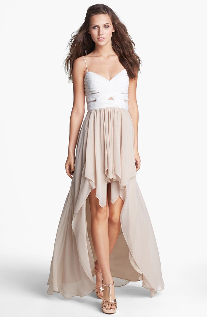 Hailey Logan Cutout High/Low Gown (Juniors) (Online Only) | Nordstrom