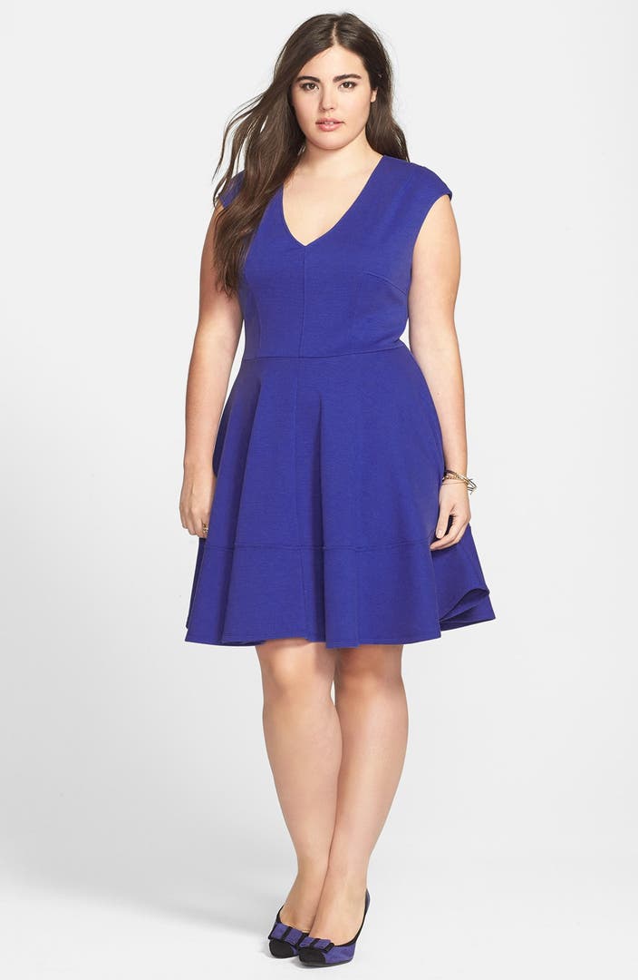 Eight Sixty Seamed Fit & Flare Dress (Plus Size) | Nordstrom