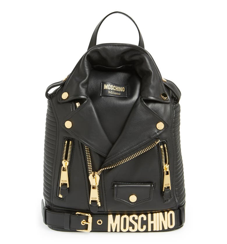 Moschino 'Biker Jacket' Leather Backpack | Nordstrom