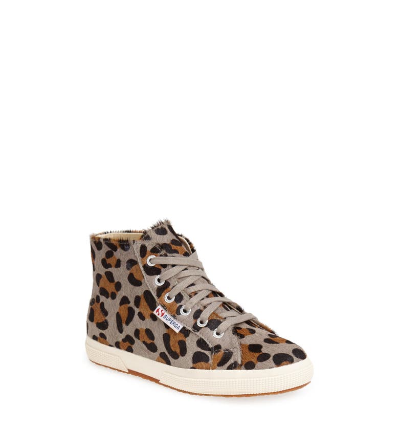 Superga '2095' Leopard Print Calf Hair High Top Sneaker (Women) | Nordstrom