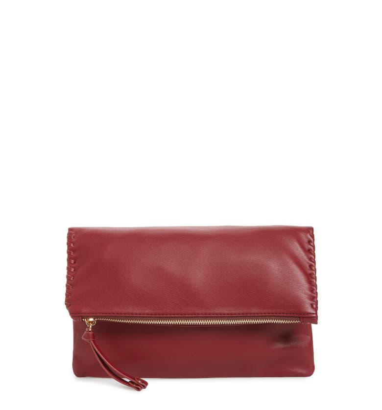 Main Image - Sole Society Rifkie Faux Leather Foldover Clutch