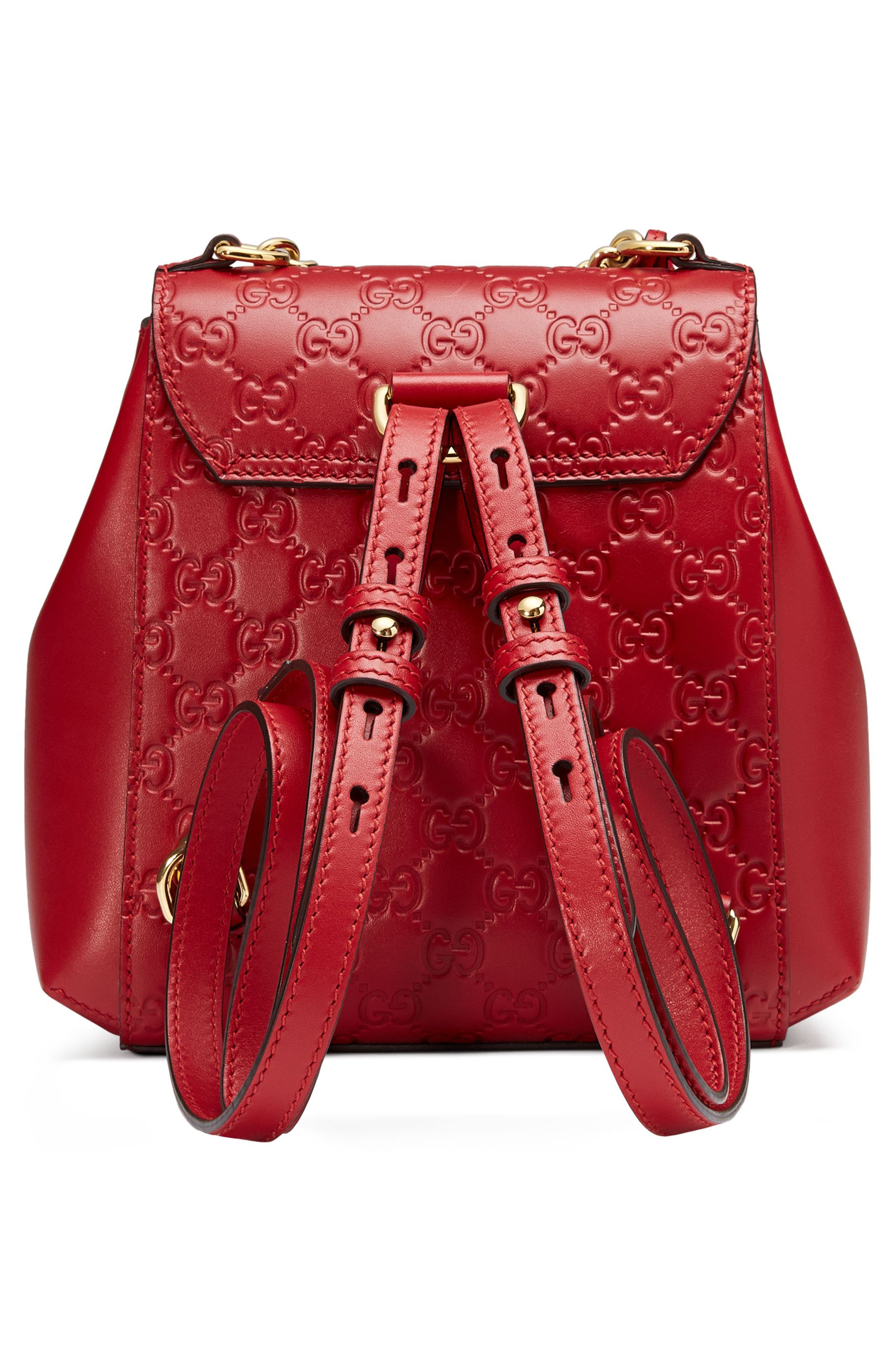 GUCCI Gg Supreme Leather Padlock Backpack - Red | ModeSens