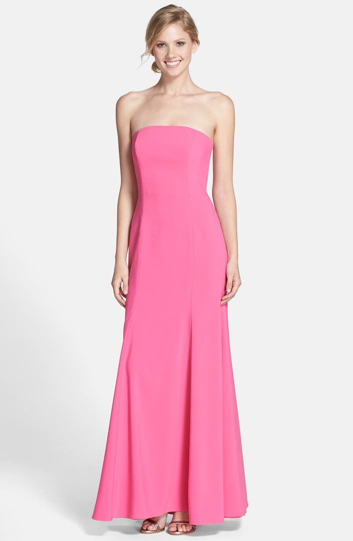 Dessy Collection Strapless Crepe Trumpet Gown | Nordstrom