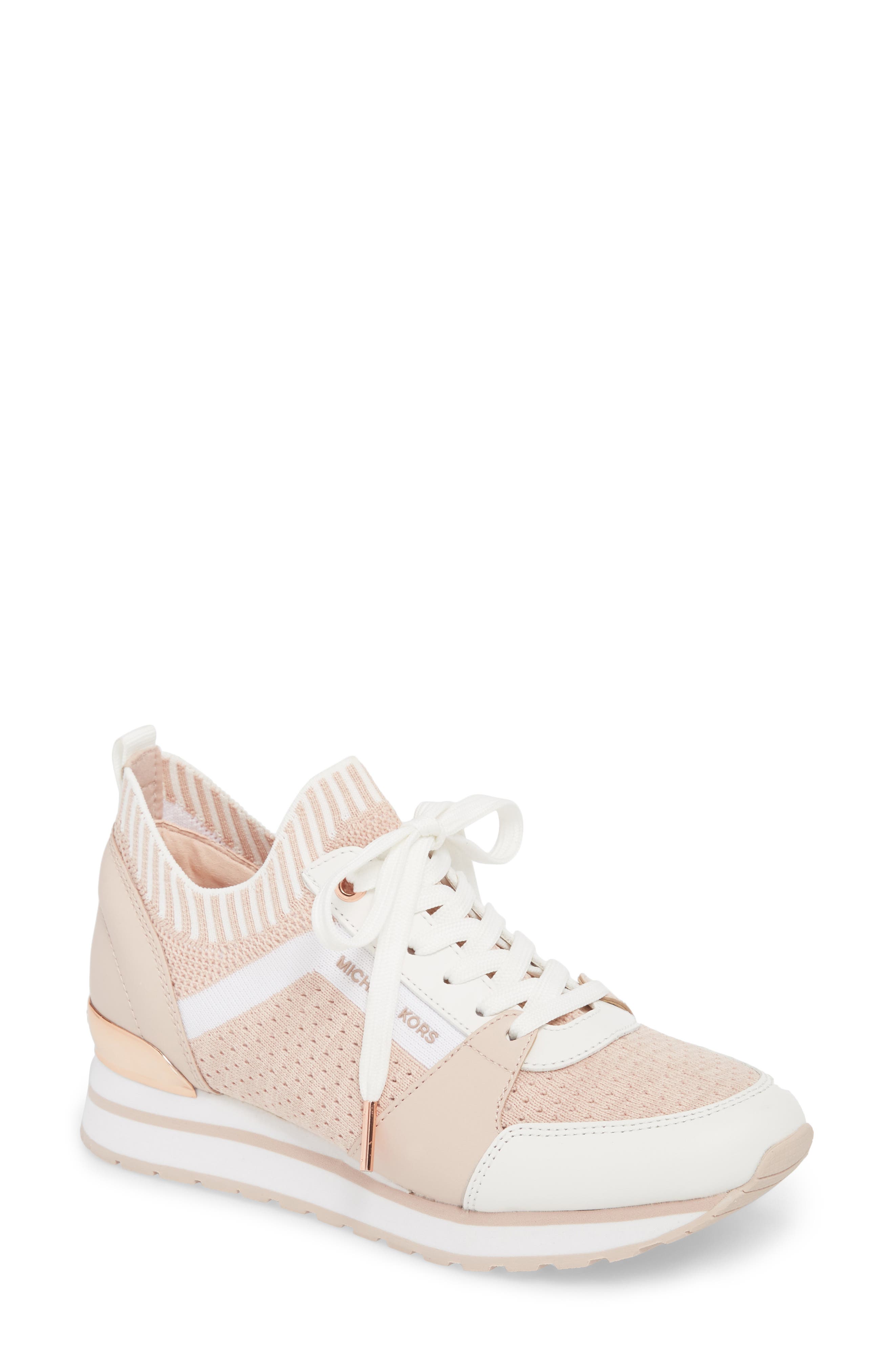 michael kors billie knit trainer pink