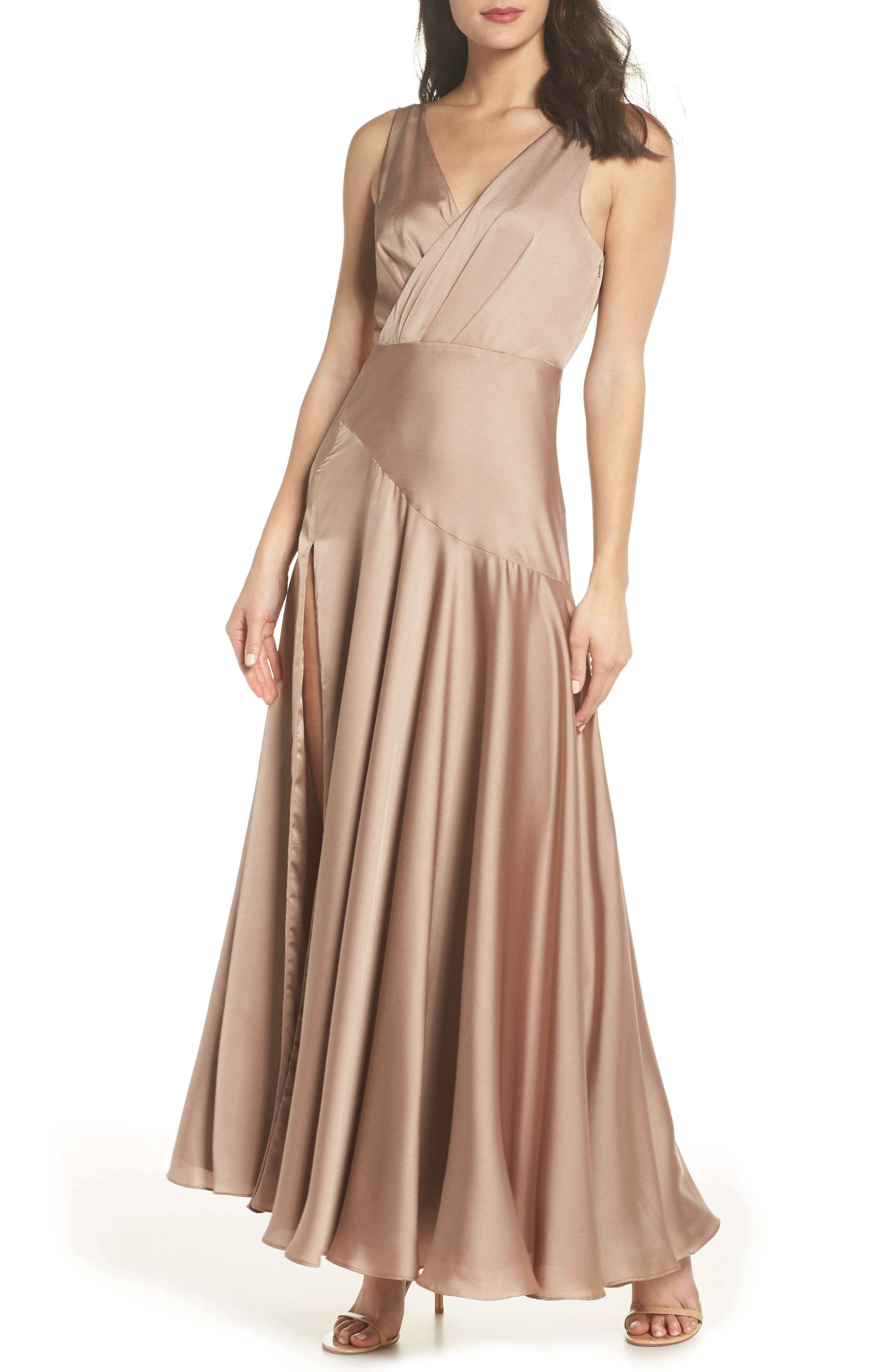 fame and partners theodora satin gown