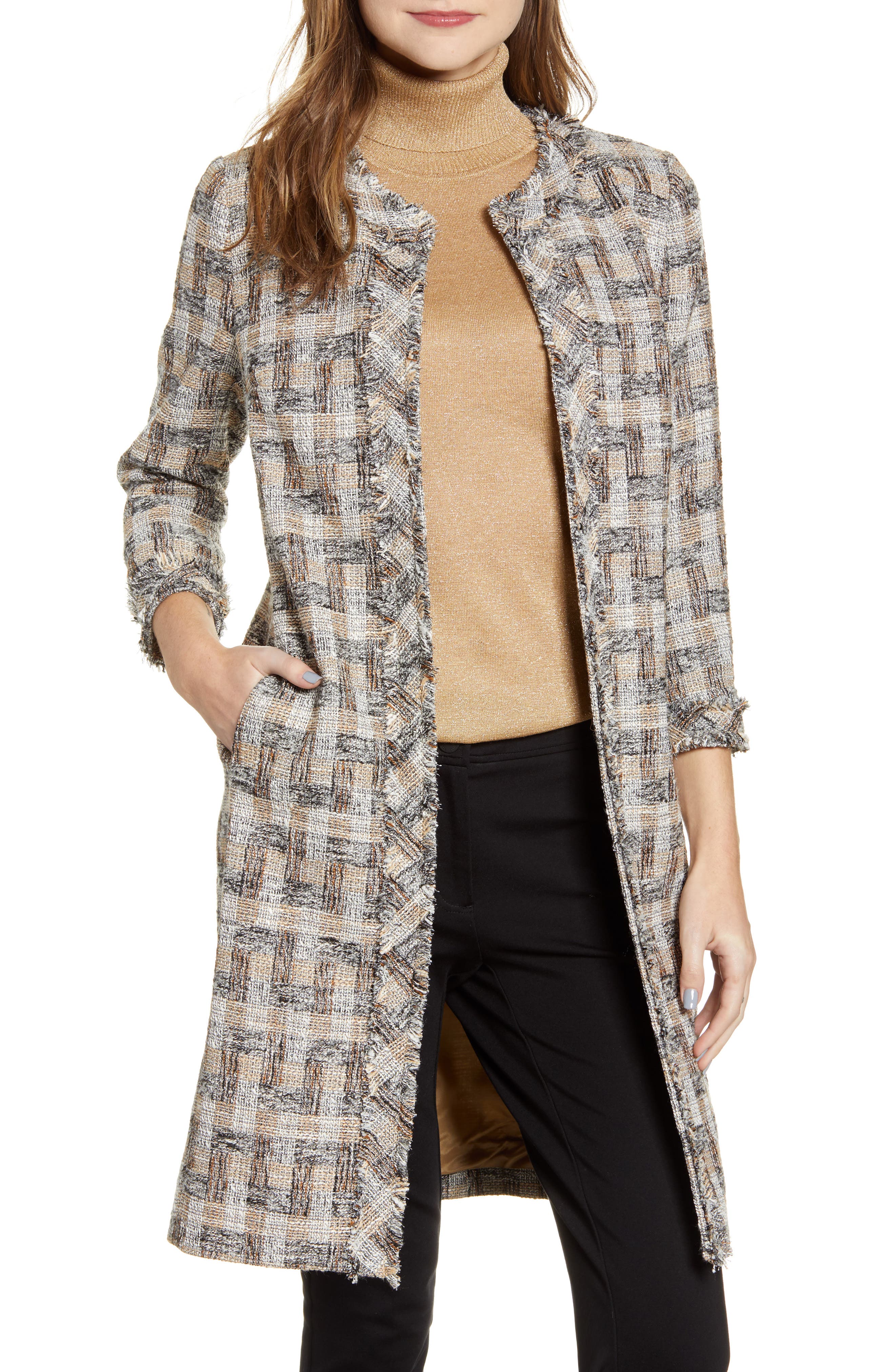 anne klein metallic jacquard topper jacket