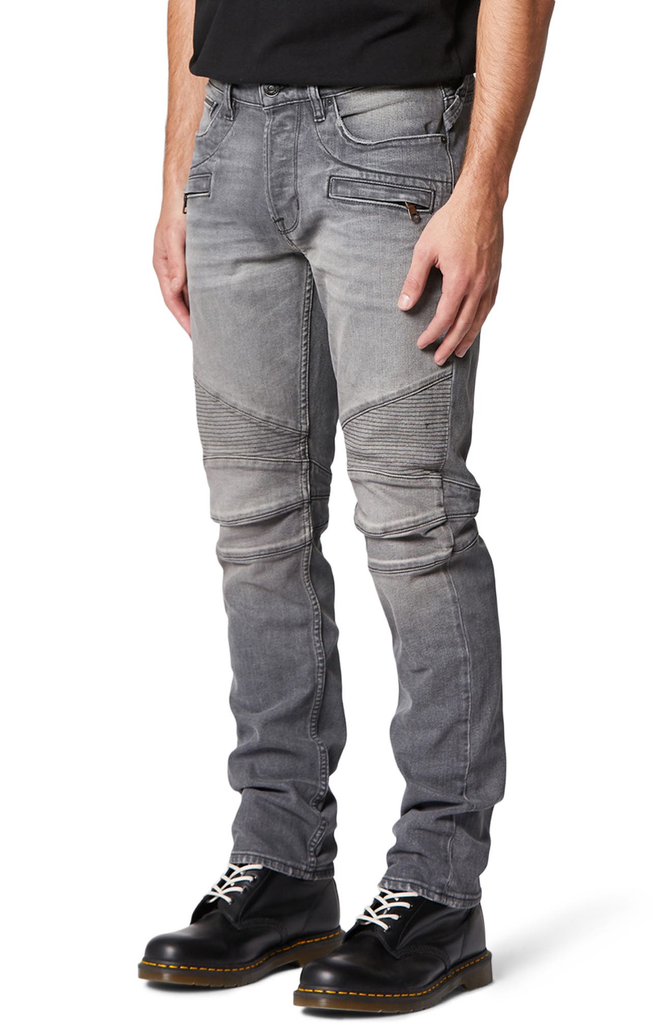 grey mens biker jeans