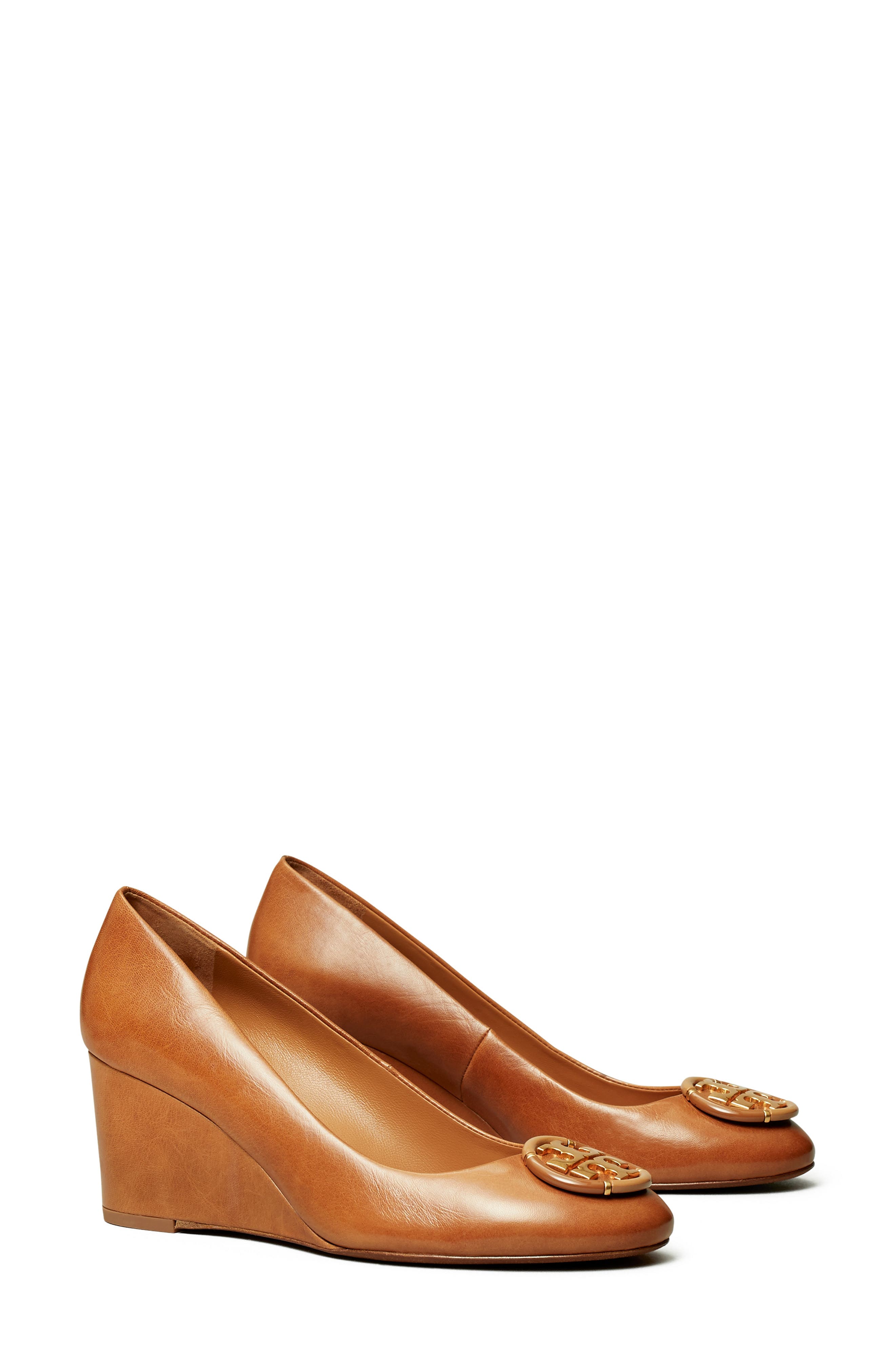 leather wedge pump