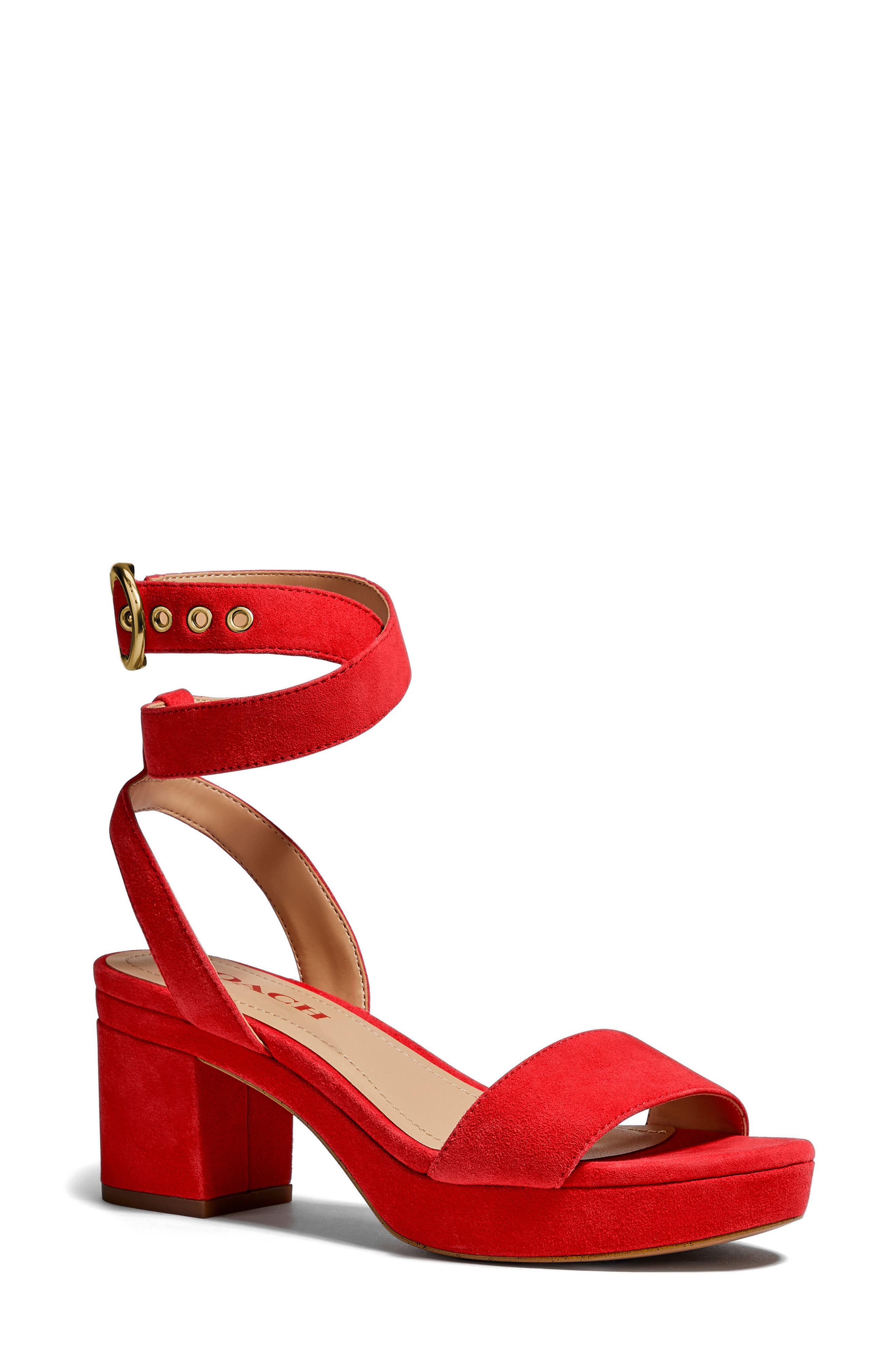 red coach sandals