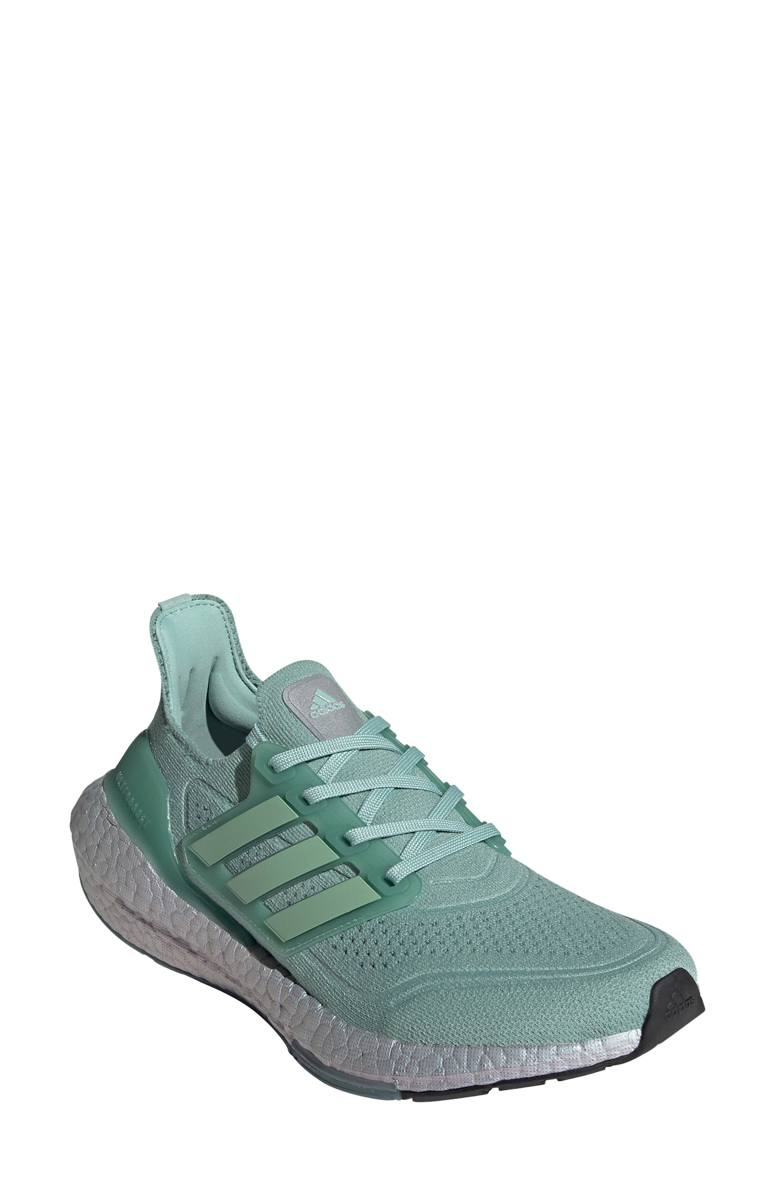 green athletic shoes