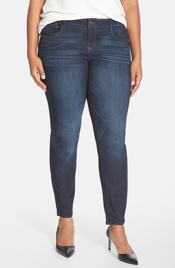 Wit & Wisdom 'Super Smooth' Stretch Skinny Jeans (Dark Navy) (Plus Size ...