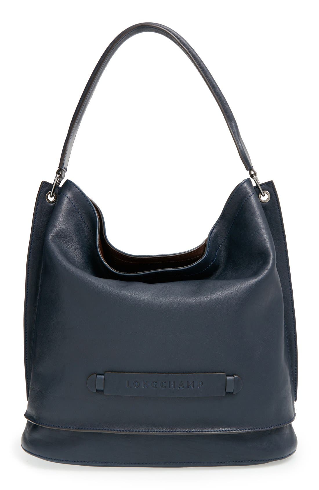 LONGCHAMP 3D Leather Hobo Bag, Midnight Blue | ModeSens