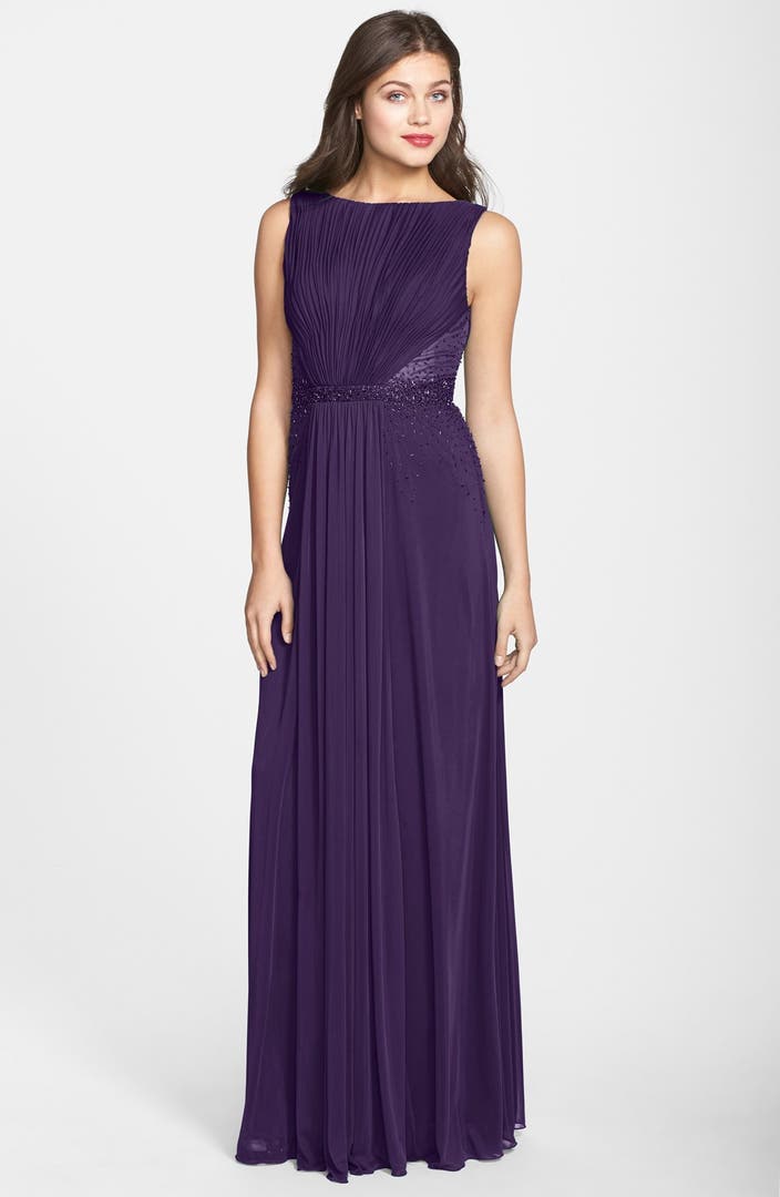 JS Boutique Drape Matte Jersey Chiffon Dress | Nordstrom