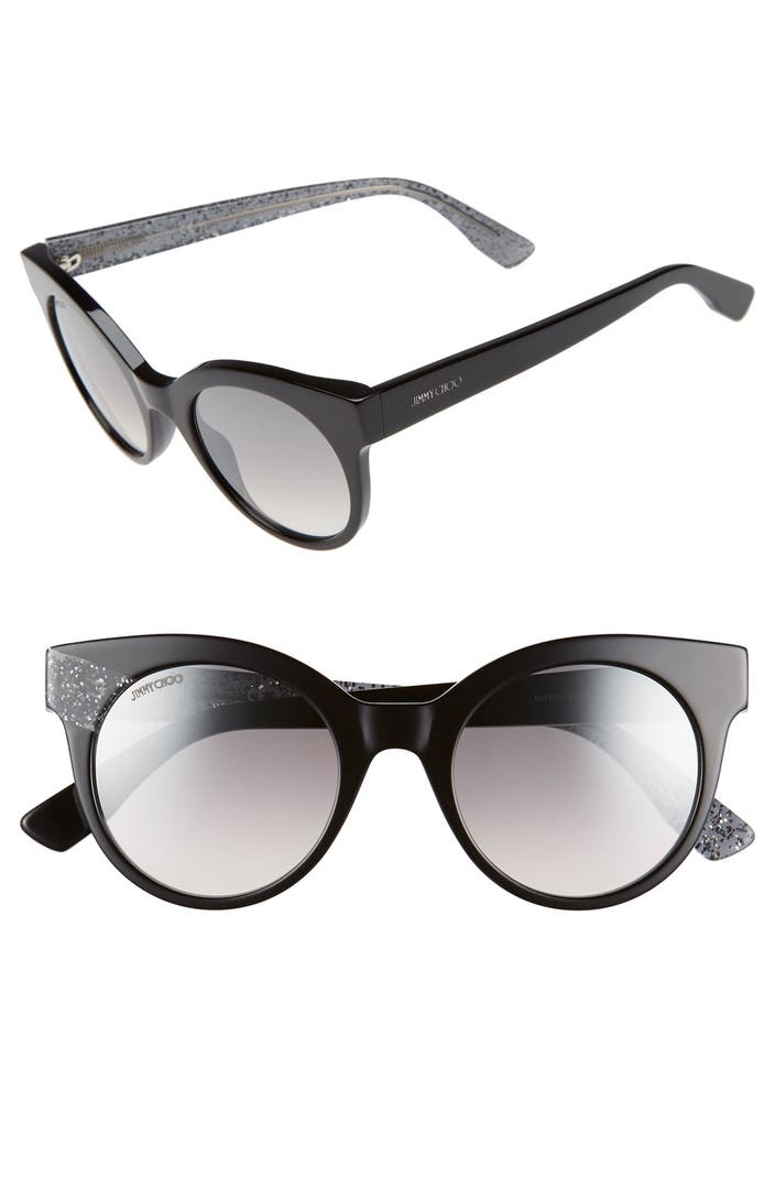 Jimmy Choo 'Mirta' 49mm Glitter Detail Cat Eye Sunglasses | Nordstrom