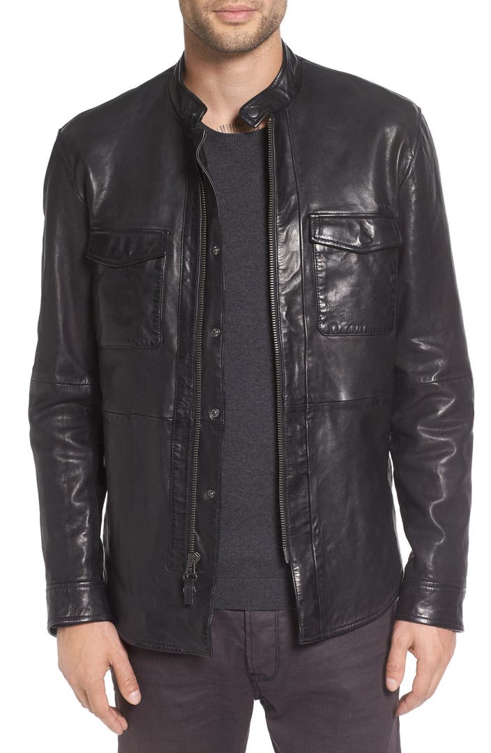 John Varvatos Star USA Leather Shirt Jacket | Nordstrom