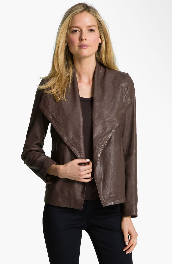 Eileen Fisher Rumpled Leather Jacket | Nordstrom