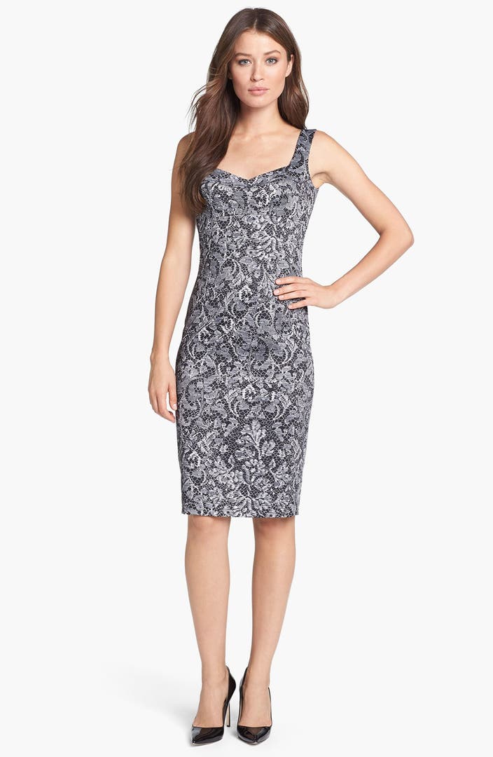 Trina Turk 'Quain' Lace Print Satin Sheath Dress | Nordstrom