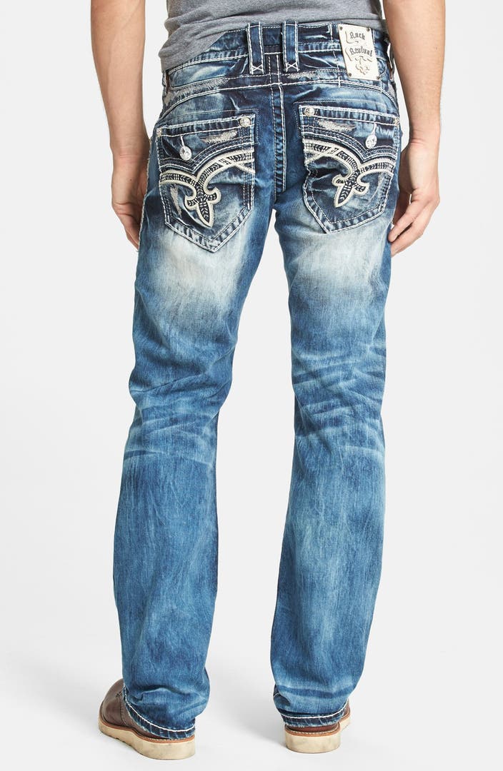 Rock Revival 'Earl' Straight Leg Jeans (Medium Blue) | Nordstrom