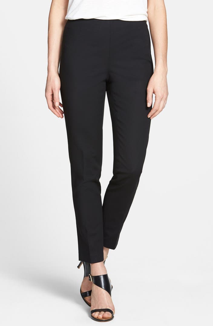 Vince Camuto Side Zip Double Weave Stretch Cotton Pants (Regular ...