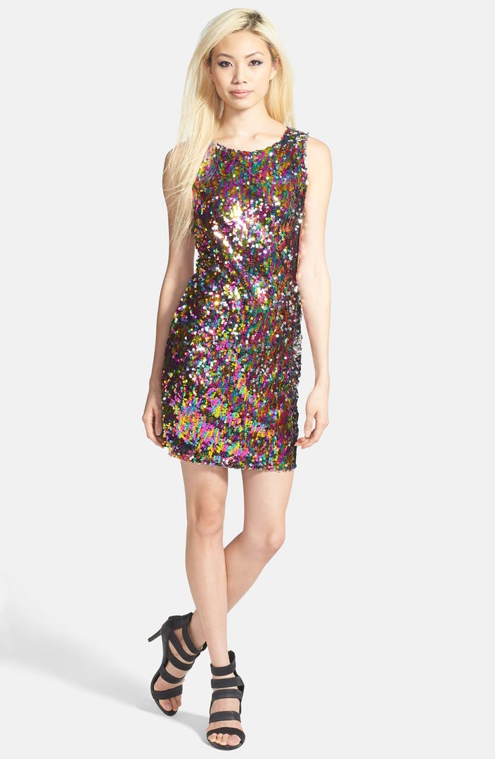Leith Multicolored Sequins Dress | Nordstrom