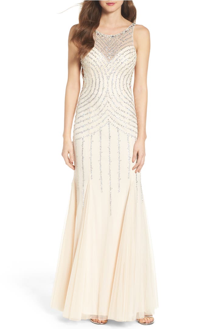 Sean Collection Embellished Mesh Mermaid Gown | Nordstrom