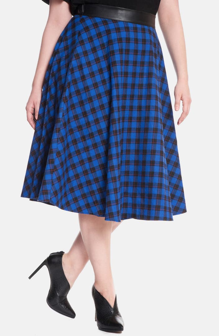 ELOQUII Plaid Midi Skirt (Plus Size) | Nordstrom