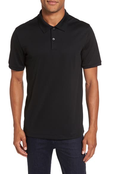THEORY Current Tipped Pique Polo in Black | ModeSens