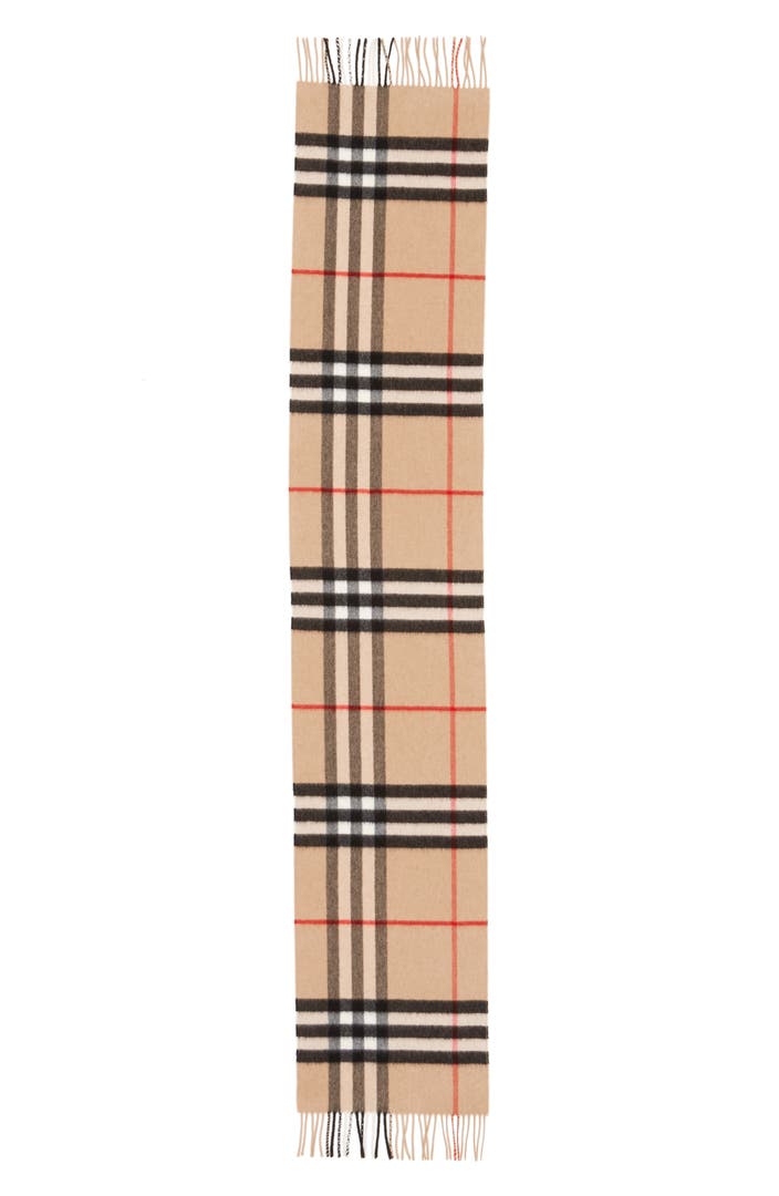 Burberry Heritage Giant Check Fringed Cashmere Muffler | Nordstrom
