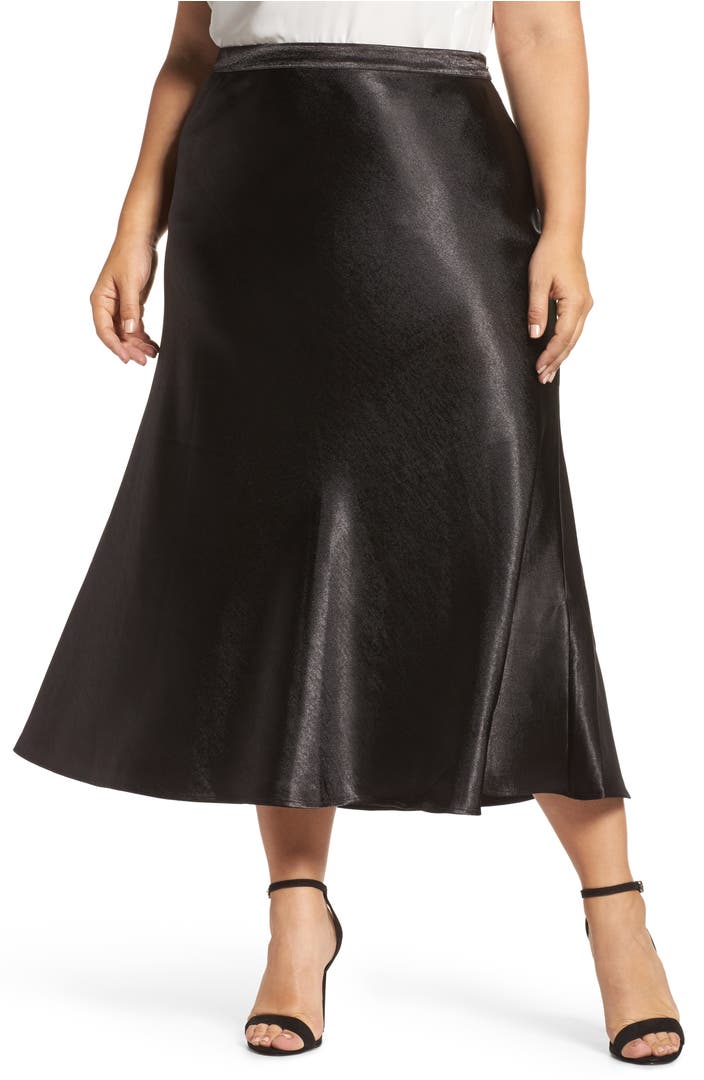 Vince Camuto Hammered Satin Maxi Skirt (Plus Size) | Nordstrom