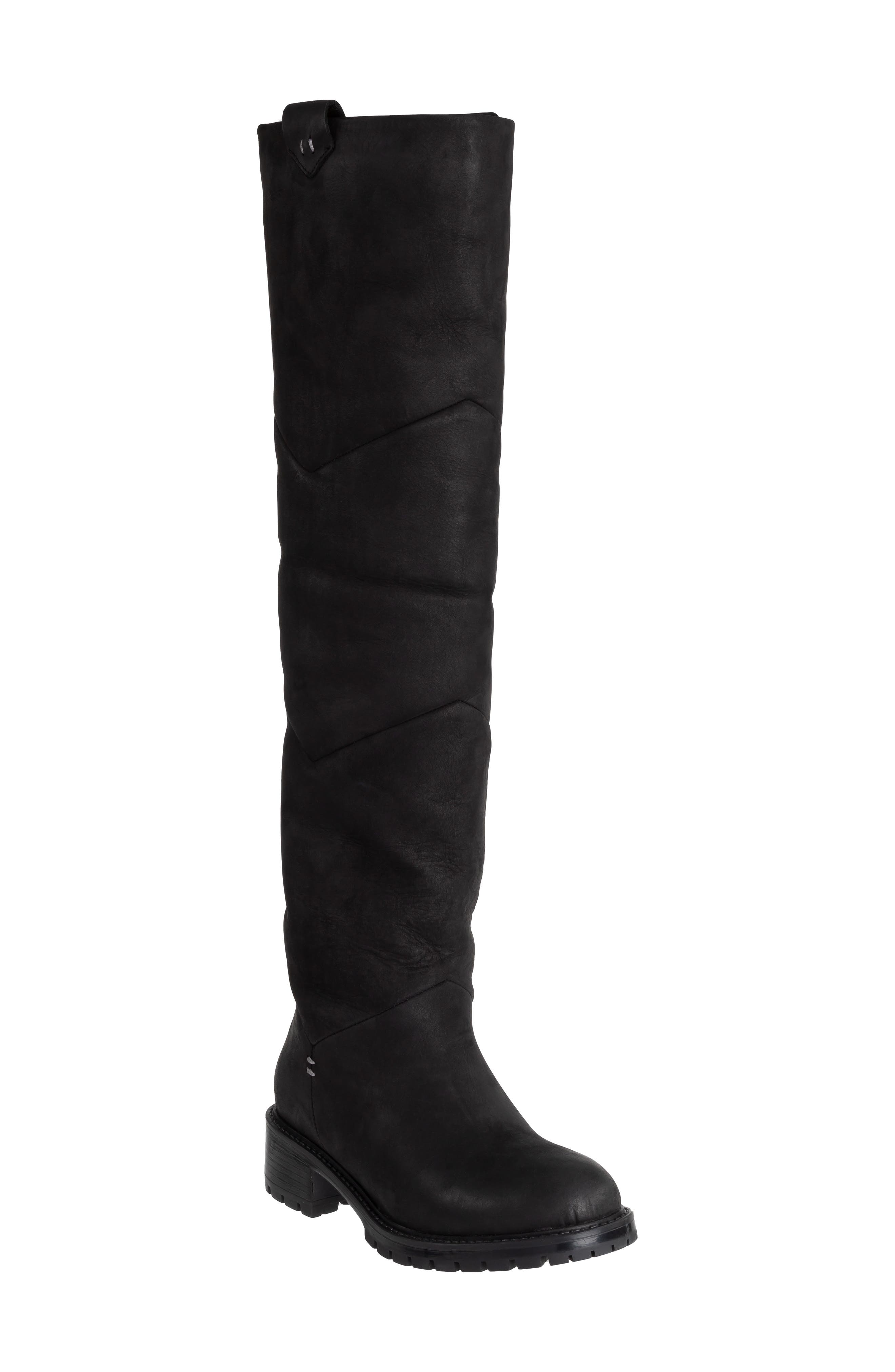 thigh high shearling boots