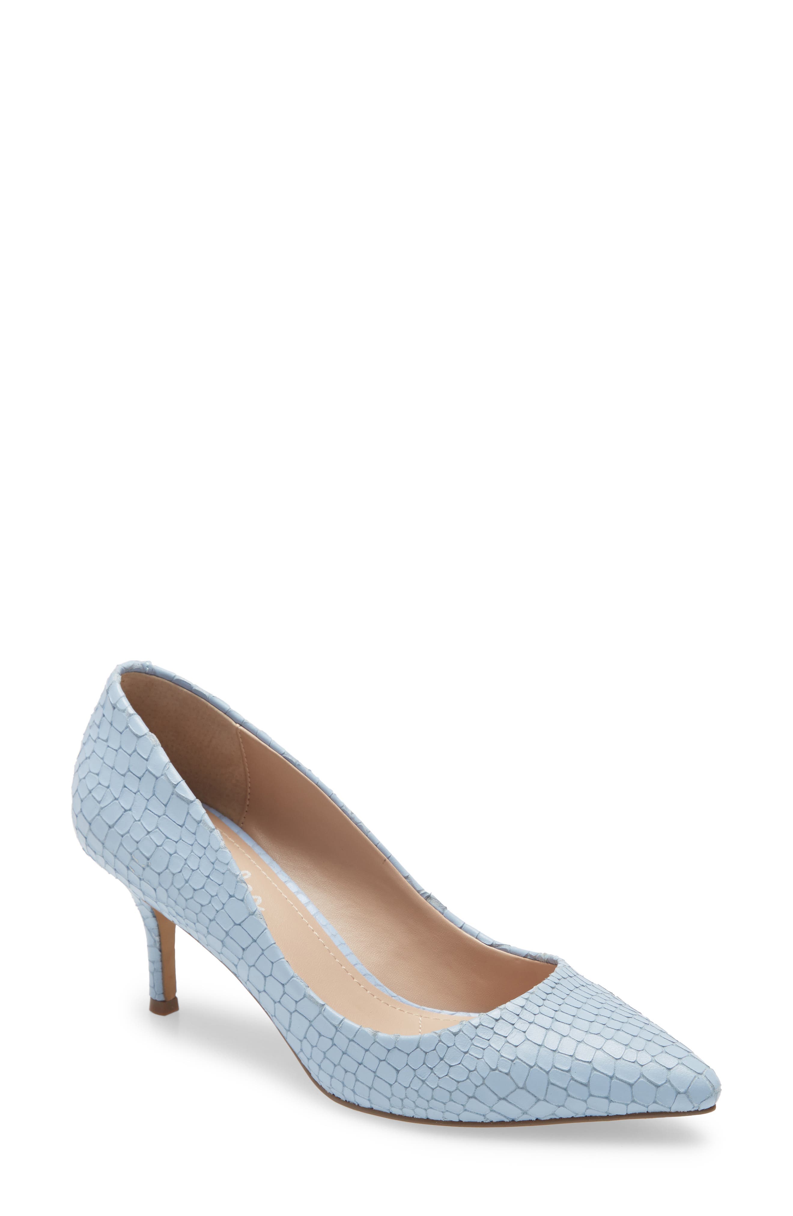 light blue low heels
