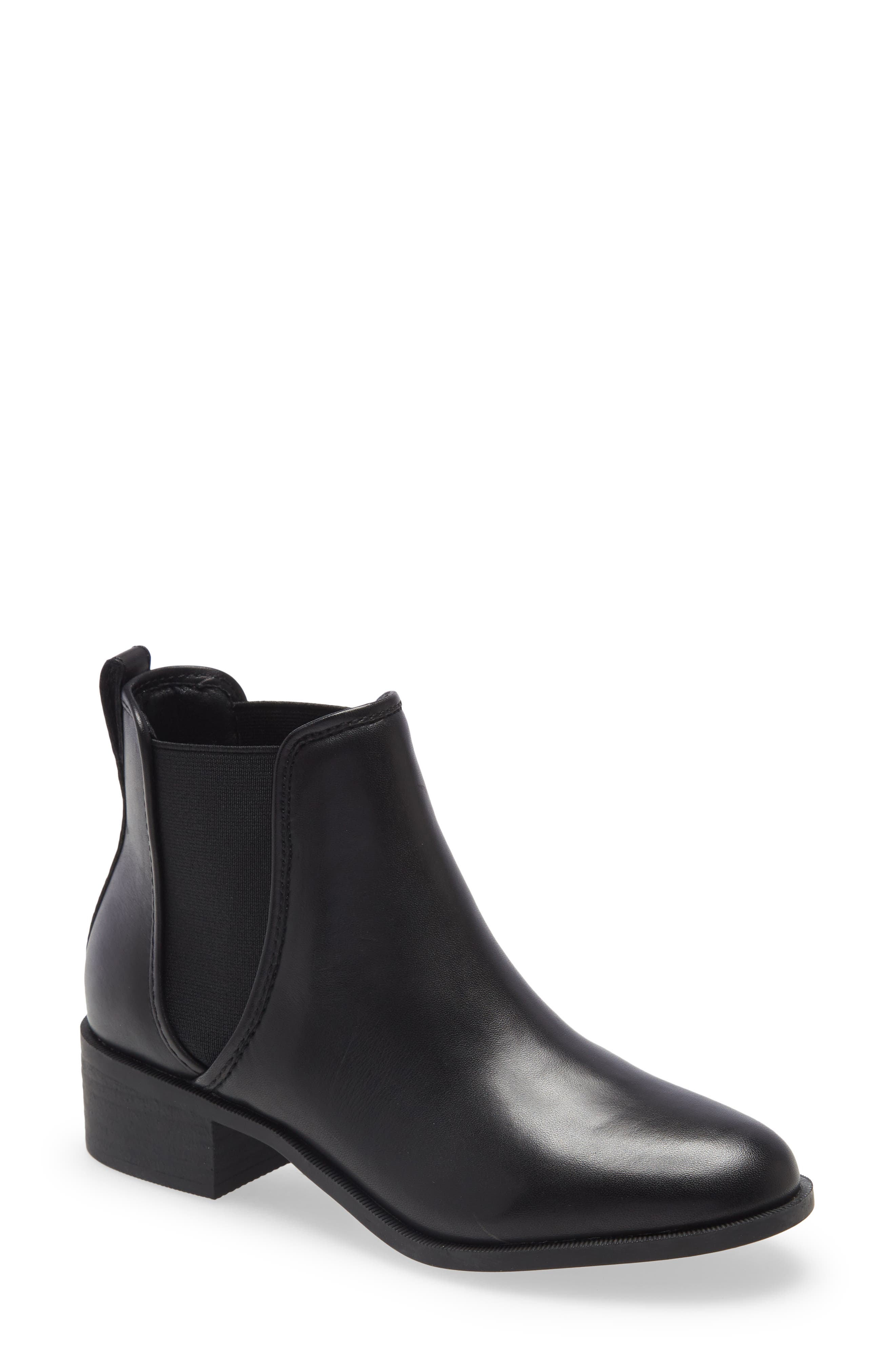 ladies black leather ankle boots sale