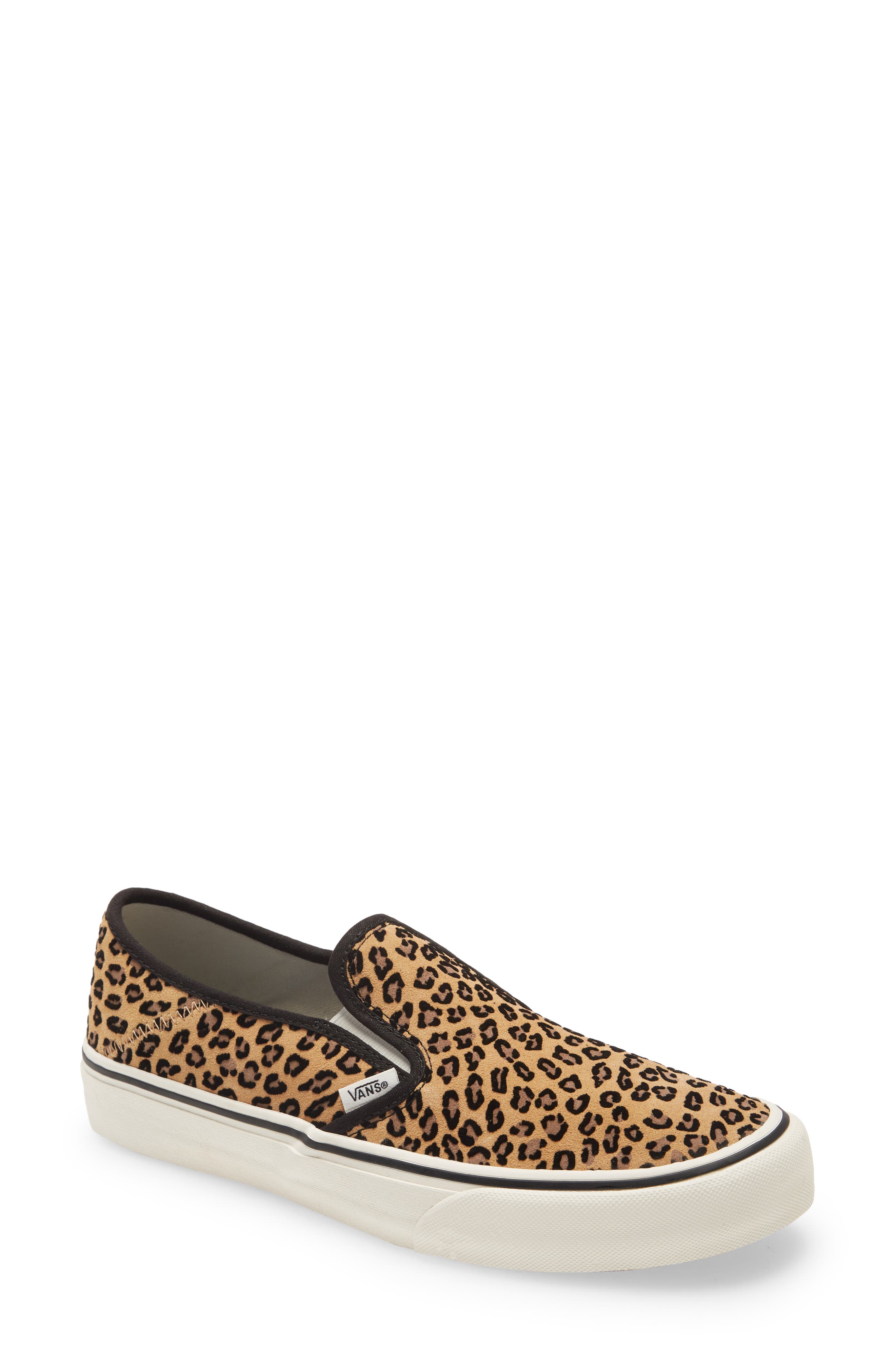 women's leopard slip on sneakers
