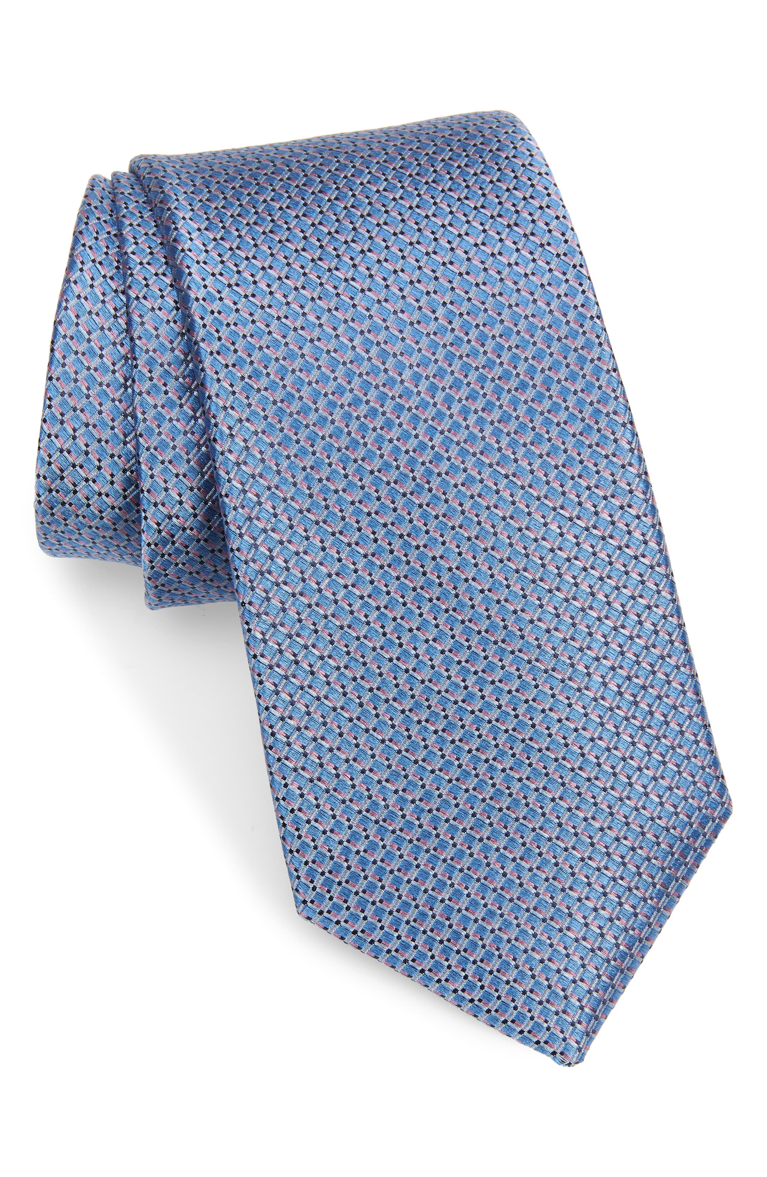 Navy Blue Gingham Check Necktie~Anniversary Gift~Wedding Tie~Mens Gift~Boys Necktie~Mens Necktie~Wedding~HoBo Ties~Mens Tie~Blue Tie