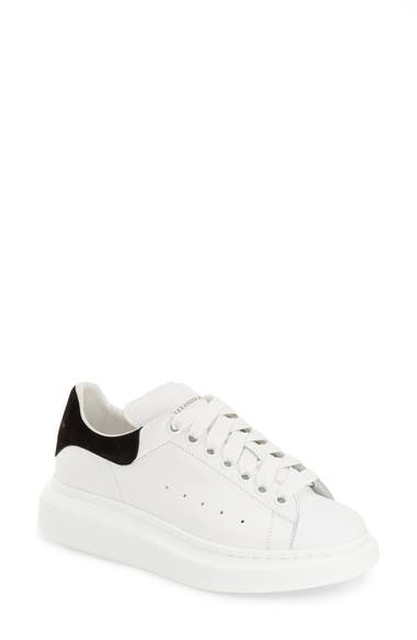 ALEXANDER MCQUEEN Leather Trainers With Black Suede Trim in White ...