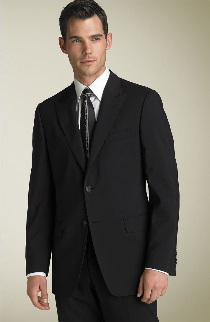 Versace Collection Black Stretch Wool Suit | Nordstrom