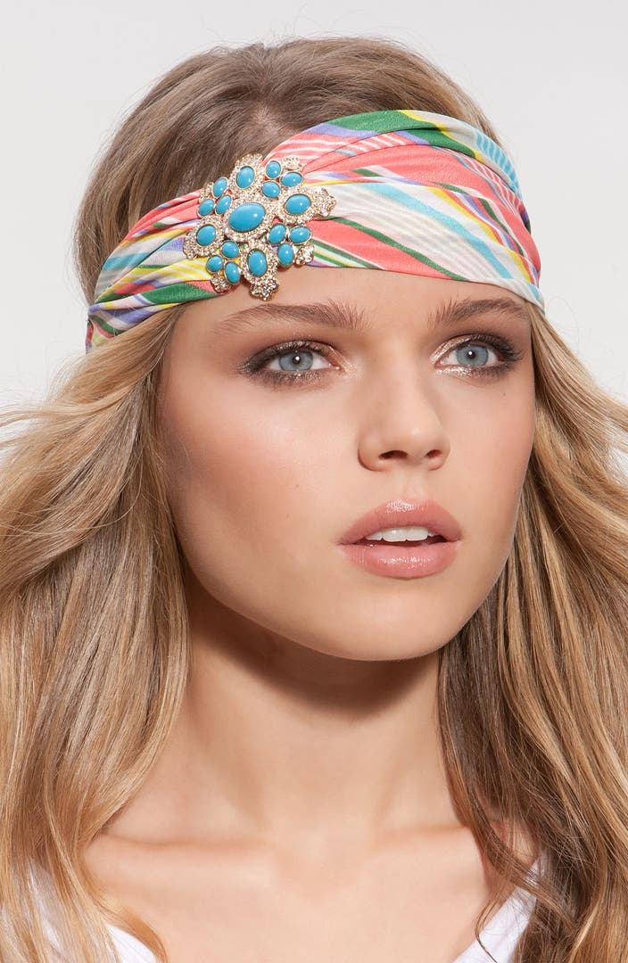 Cara 'Striped Jewel' Head Wrap | Nordstrom