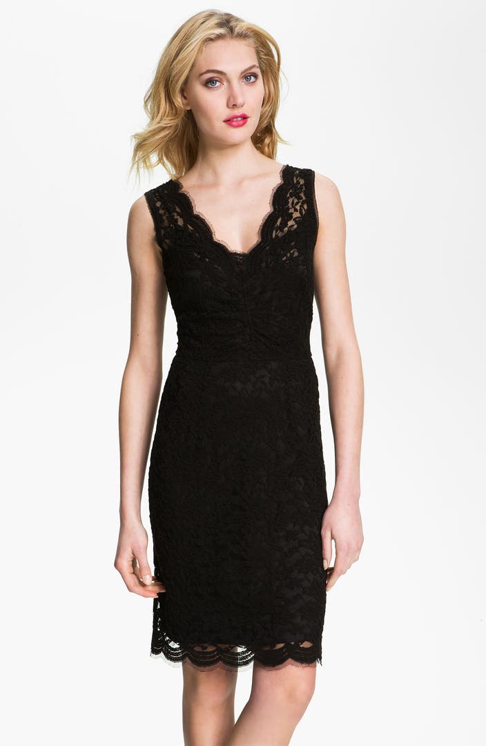 Calvin Klein V-Neck Lace Sheath Dress | Nordstrom