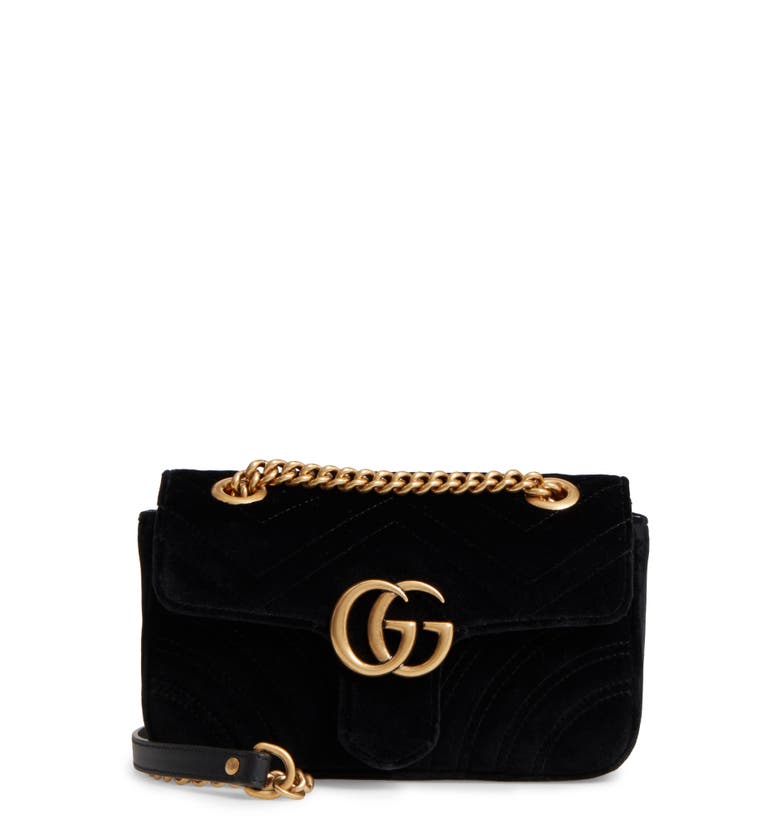 Gucci Small GG Marmont 2.0 Matelassé Velvet Shoulder Bag | Nordstrom