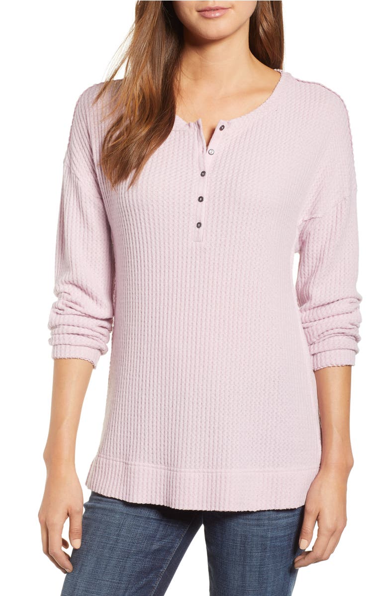 Thermal Henley Top, Main, color, Purple Fragrant