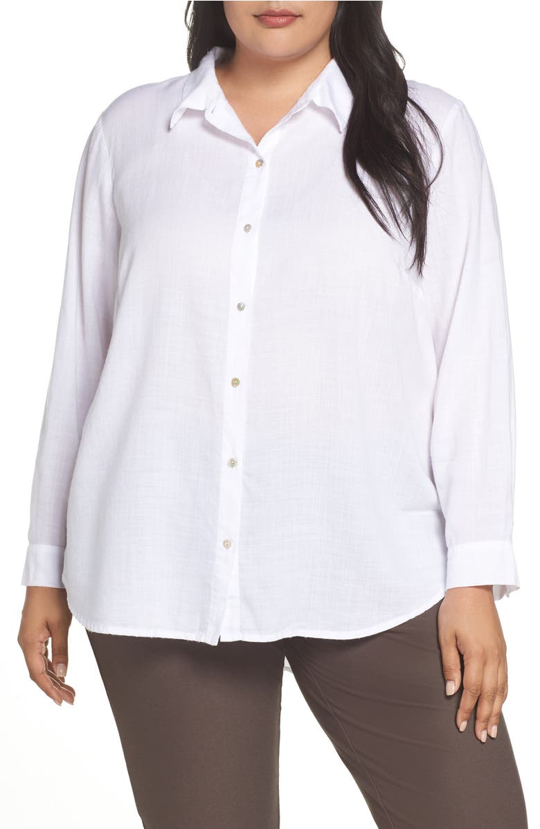 Eileen Fisher Tencel® Lyocell Shirt (Plus Size) | Nordstrom
