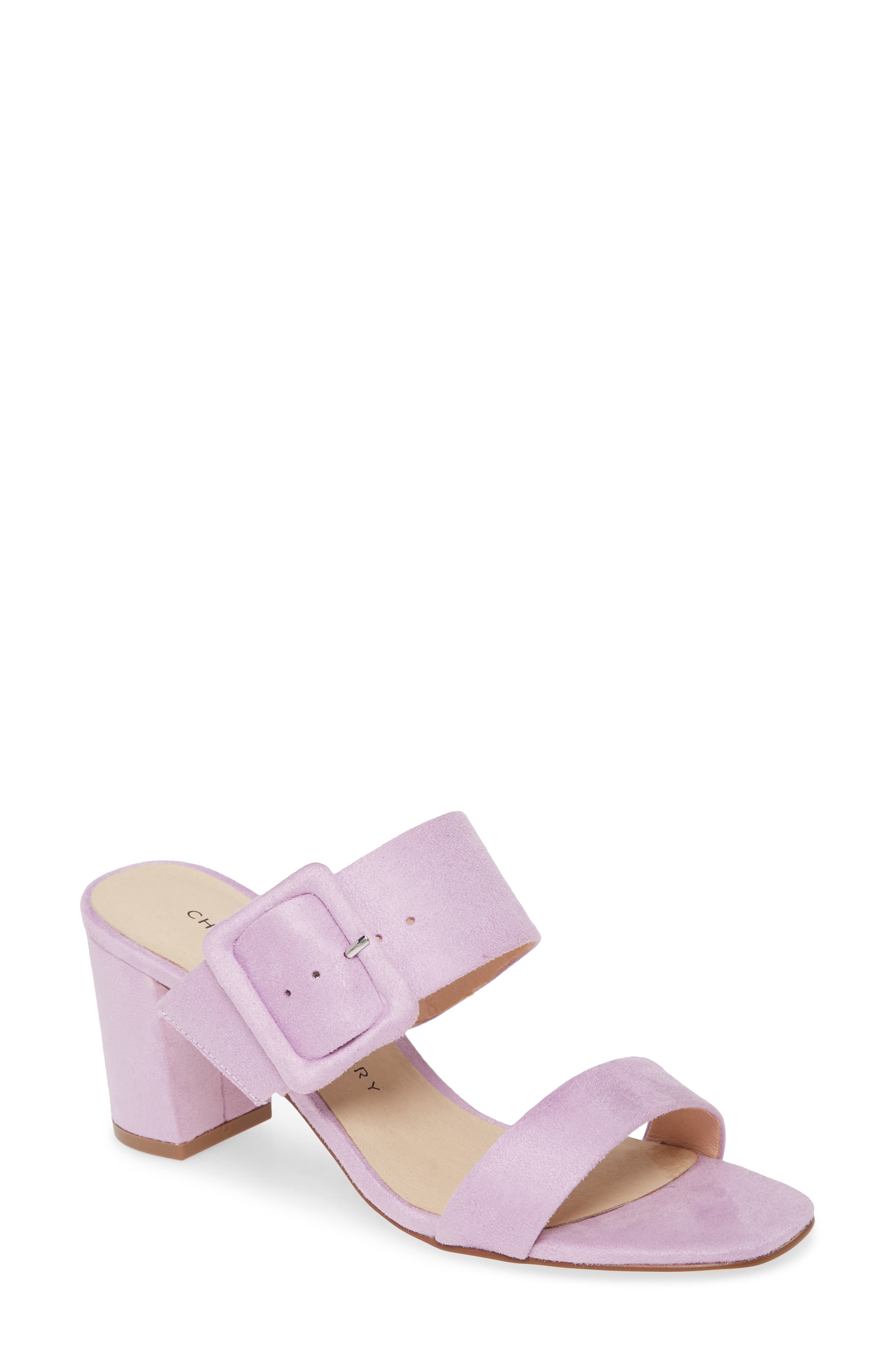 light purple block heels