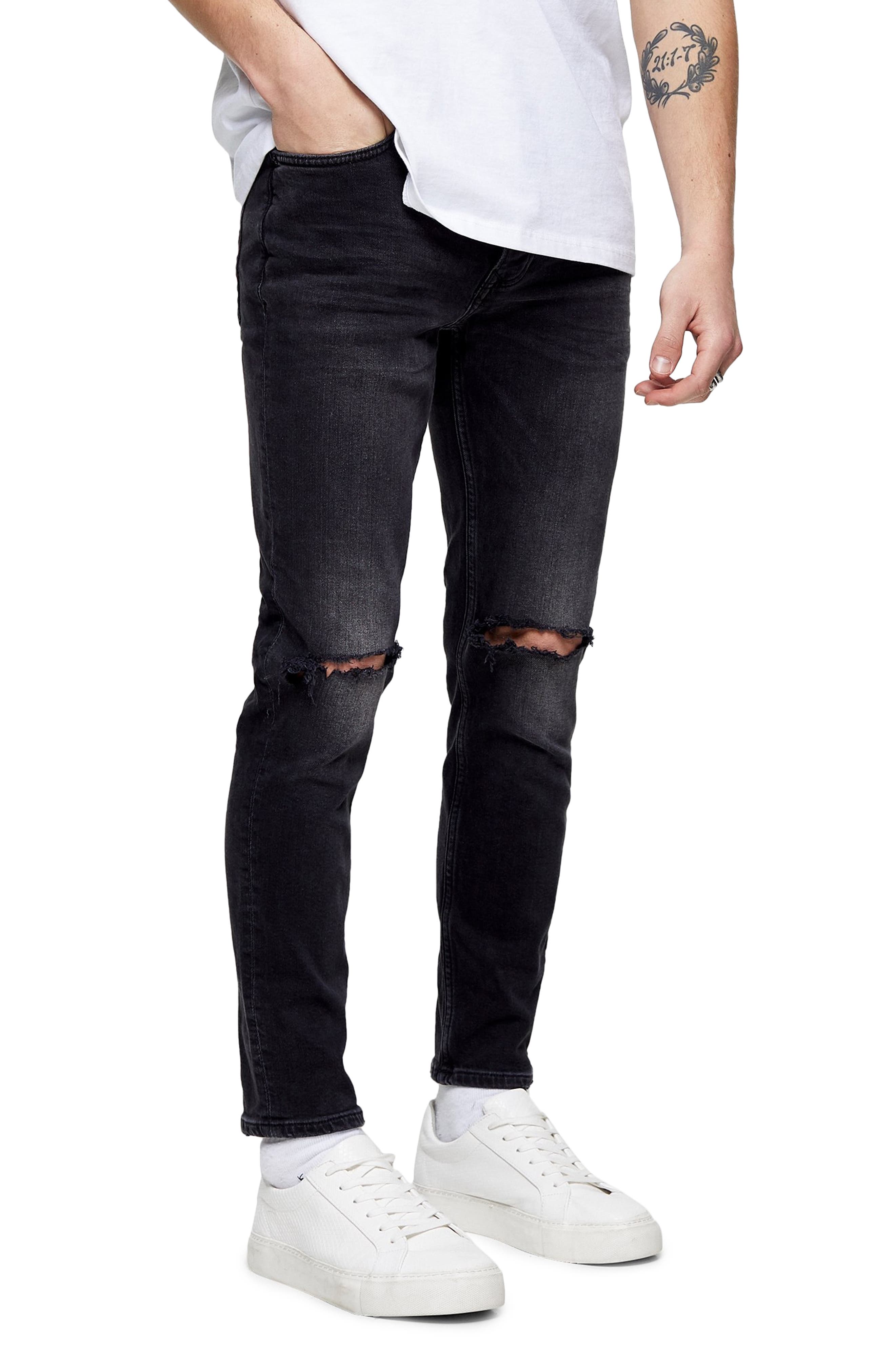 black shredded jeans mens