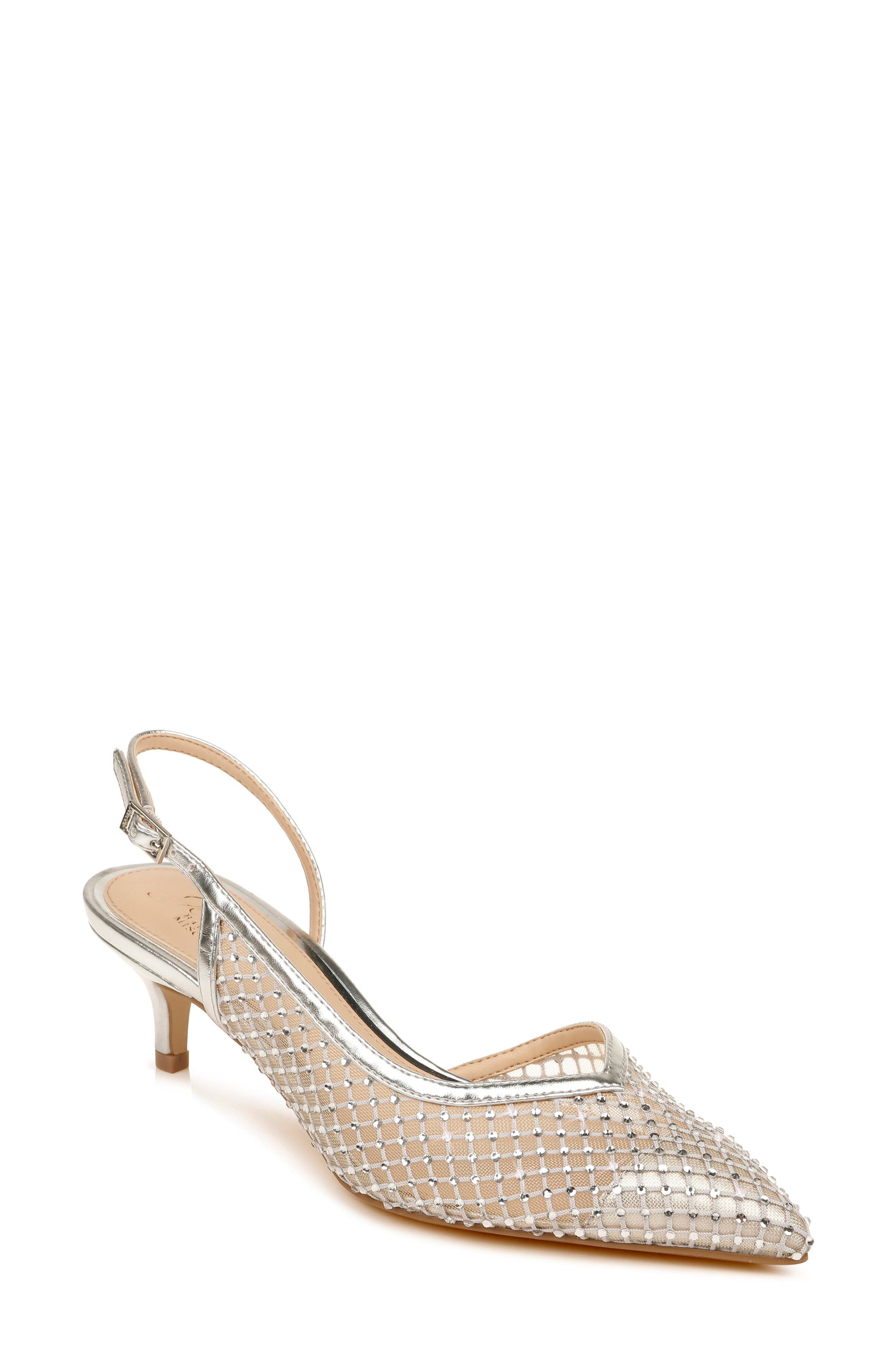 badgley mischka stephanie glitter slingback pump